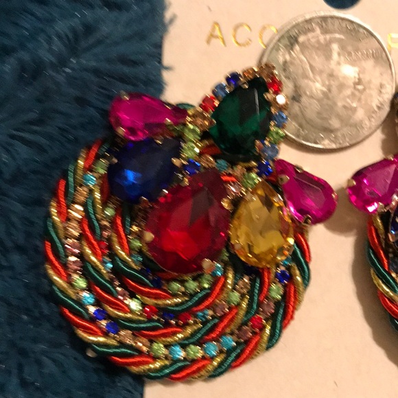 Multicolored Gemstone Lollipop 🍭 Earrings - Picture 2 of 2